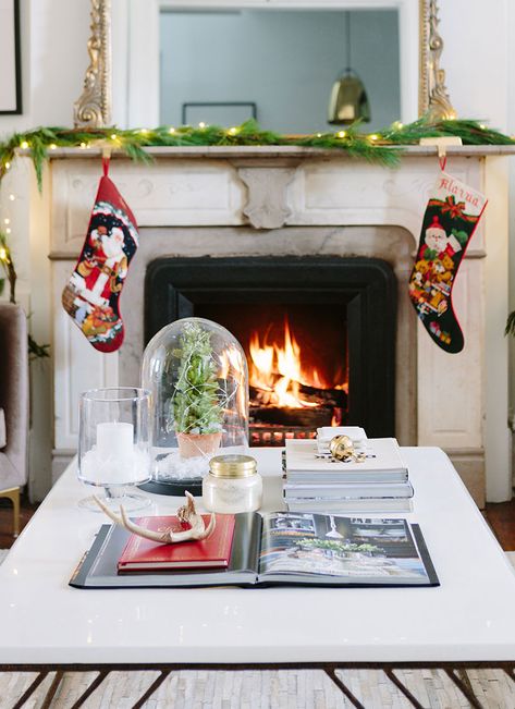 The Everygirl Cofounder Alaina Kaczmarski’s Greystone Holiday Tour | The Everygirl West Elm Pendant Light, Alaina Kaczmarski, Happy Hollidays, Faux Branches, Holiday Inspo, Needlepoint Stockings, Holiday Home Tour, Festive Cookies, Linen Interior