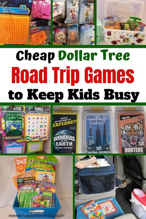 Travel Boxes For Kids Road Trips, Fun Travel Games, Road Trip For Kids Activities, Dollar Tree Car Activities, Travel For Kids Activities, Busy Bags For Car Trips, Fun Things To Do On Long Car Rides, Roadtrip With Kids Activities, Roadtrip Activities For Kids Busy Bags