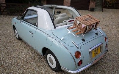 Classic Car Show 2015 – NEC – Beedham Car Build Nissan Figaro Aesthetic, Figaro Car, Nissan Figaro, Boot Rack, Car Part Furniture, Classic Car Show, Classy Cars, Fancy Cars, Pretty Cars