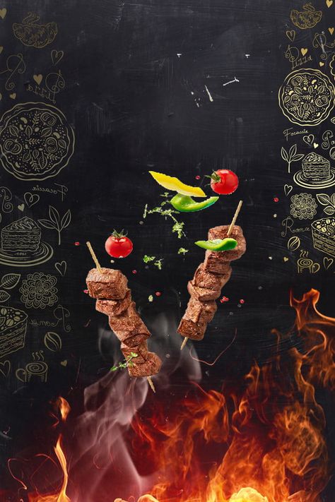 pepper,roast,restaurant,dinner,barbecue,cuisine,beef,nobody,roasted,food,meat,grilled,meal,black,hd Essen, Diner Burger, Yuumei Art, Meat Skewers, Kebabs On The Grill, Restaurant Poster, Food Art Photography, Food Menu Design, Food Graphic Design