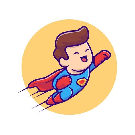 Premium Vector | Cute super hero flying cartoon illustration. people profession icon concept Superhero Flying, Logo Gato, Cute Superhero, Superhero Cartoon, Hero Logo, Tea Logo, Drawing Superheroes, Wedding Logo Monogram, Superman Logo