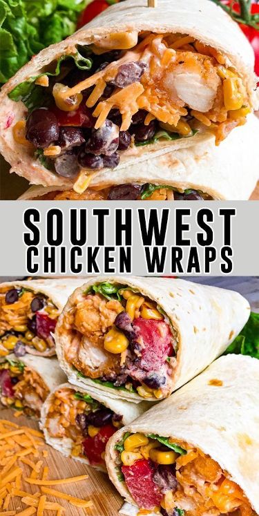 One Pot Dinners, Southwest Chicken Wraps, Wraps Recipes Easy, Wraps Recipes, Chicken Wrap Recipes, Dinner Rotation, Southwest Chicken, Chicken Wrap, Health Dinner