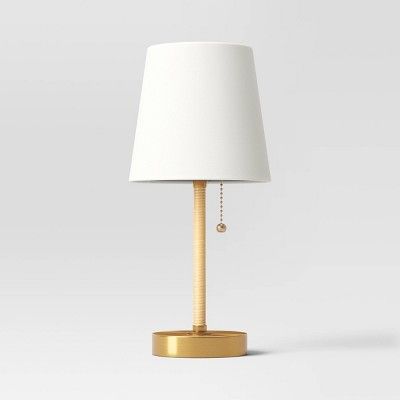 Mini Rattan Wrap Stick Table Lamp Brass - Threshold™ : Target Dorm Lamp, Tiny Lamp, Stick Table, Wrapped Sticks, Table Lamp Brass, Cordless Table Lamps, Small Lamps, Mini Table Lamps, Side Table Lamps