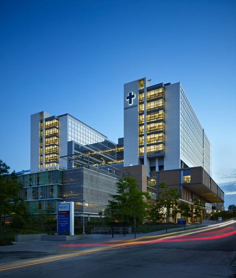 Providence Regional Medical Center Everett, Marshall and Katherine Cymbaluk Medical Tower - Work - ZGF Hospital Architecture, Healthcare Architecture, Hospital Design Architecture, Hospital Building, Modern Hospital, Hospital Interior, Tower Building, Hospital Interior Design, Hospital Design