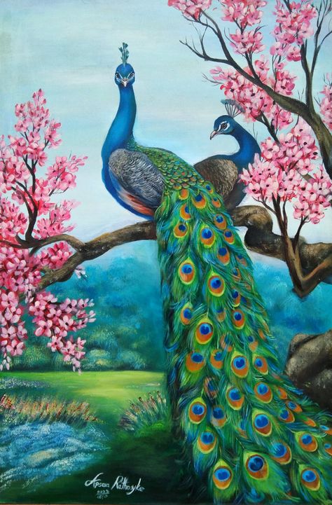 #Acrilic-Painting / #peacock Pickock Painting, Peacock Painting Abstract, Diy Peacock Painting, Peacoke Drawings, Peacock Paintings Acrylic, Acrylic Peacock Painting, Peacock Drawing Easy Step By Step, Painting Ideas Peacock, Peacock Pictures Image