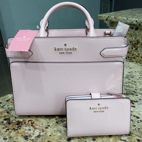 Brand New Kate Spade Pink Purse And Matching Wallet Beautiful Color. Comes With Shoulder Strap. Small Mark On Wallet See Picture. Great For Spring And Summer Purses And Handbags Pink, Kate Spade Pink Purse, Purses Kate Spade, Small Handbags For Women, Kate Spade Purses, Expensive Purses, Cross Purses, Kate Spade Purse Pink, Pretty Tote Bags