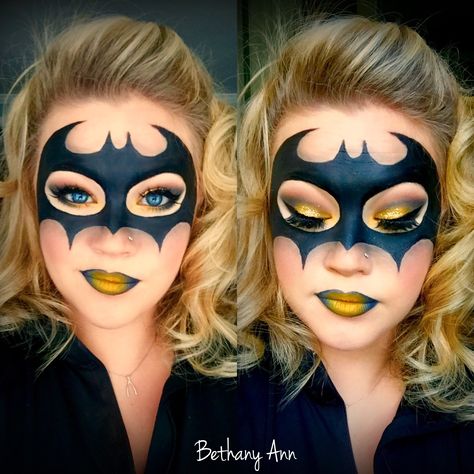 Batman Makeup, Halloween Smink, Halloweenský Makeup, Halloween Make-up Looks, Face Painting Easy, Kids Face Paint, Pintura Facial, Halloween Tattoo, Makeup Tip