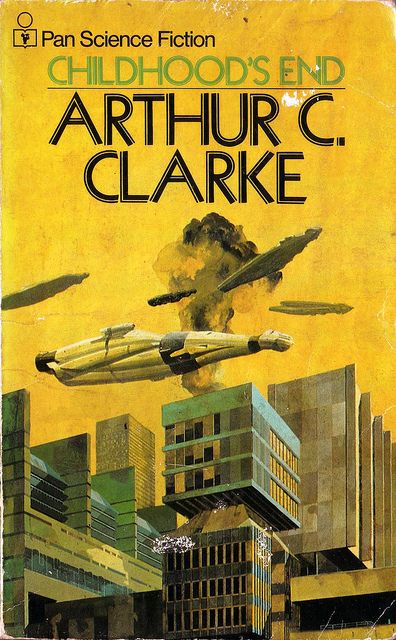 Arthur C. Clarke, Childhood's End Vintage Book Covers, Chris Foss, Childhood's End, Classic Sci Fi Books, Arthur C Clarke, 70s Sci Fi Art, Sci Fi Novels, Classic Sci Fi, Science Fiction Novels