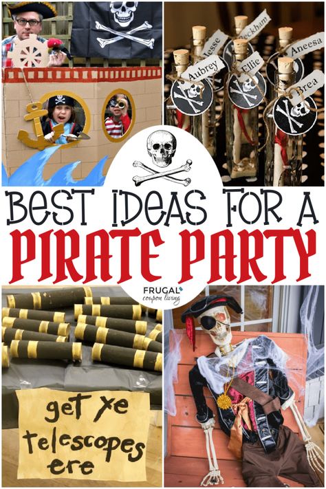 Pirate Themed Birthday Party Invitations, Simple Pirate Birthday Party, Pirate Party Game, Pirate Themed Birthday Party Games, Pirate Birthday Activities, Mermaid Pirate Party Games, Pirate Theme Party Games, Pirates Theme Birthday Party, Pirates Life For Three Birthday