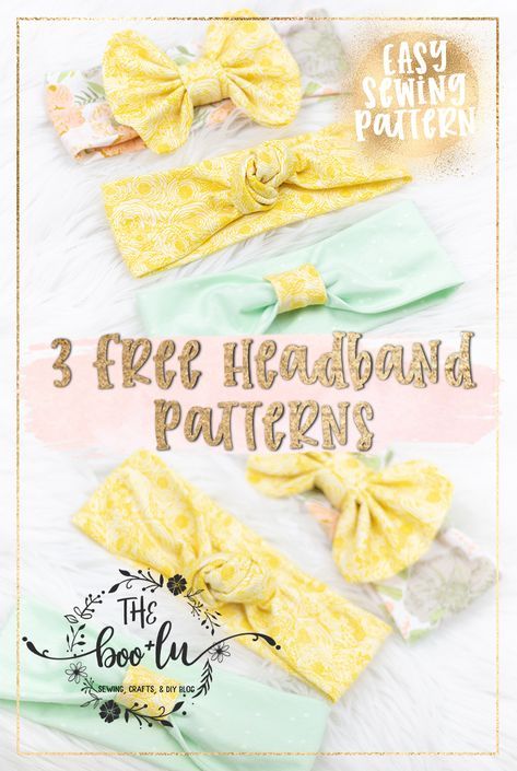 3 Free Headband Patterns for baby, toddler, and child. Free bow, knot, and simple headband. Easy and fast diy Christmas or baby shower gift idea. Free Headband Patterns, Diy Baby Bows Headbands, Diy Baby Bows, Diy Baby Headbands, Baby Shower Gift Idea, Simple Headbands, Diy Baby Gifts, Baby Bow Headband, Baby Sewing Projects