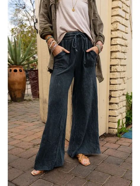 Wholesale Relaxing Robin Wide Leg Pant - New Navy for your store - Faire Boho Mom, Three Bird Nest, Boho Style Outfits, Cute Pants, Boho Pants, Wide Leg Pant, Summer Outfits Men, Bird Nest, Boho Casual