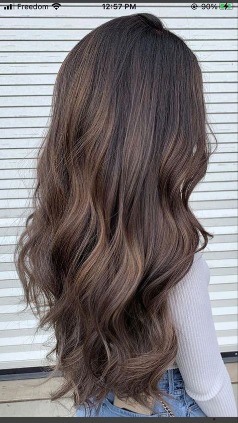 Brown Hair W Brown Highlights, Medium Brown Hair With Lowlights Dark, Ash Medium Brown Hair, Brunette Hair With Brown Highlights, Matte Brown Hair, Medium Brown Hair Colors, All Over Brown Hair Color, Honey Brown Balayage Brunettes, Mocha Brown Balayage