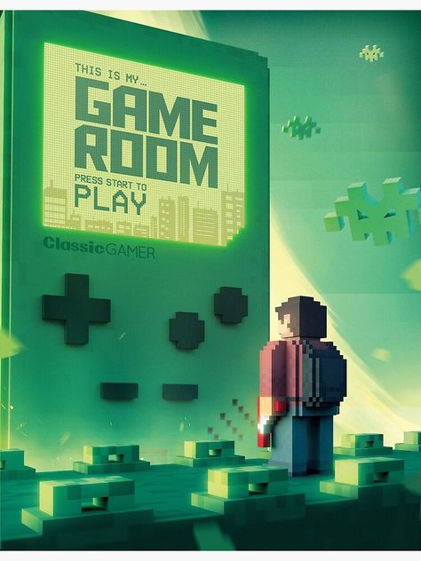 Retro Gaming Poster Print Game Room Poster Ideas, Gaming Posters Design, Gamer Poster Design, Game Style Art, Video Game Inspiration, Arcade Poster Graphic Design, Retro Video Game Poster, Retro Gaming Poster, Modern Pixel Art
