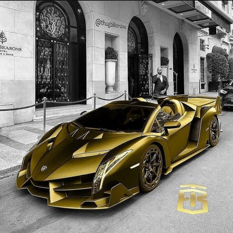 🔱 | Luxury Supercars on Instagram: “Would you drive this gold Lamborghini Veneno if you could? 🤔 Follow @luxxsupercars Follow @luxxsupercars 🔱🔱🔱🔱🔱🔱 - 📸: UNKNOWN DM FOR CREDIT…” Golden Lamborghini, Gold Lamborghini, Lamborghini Reventón, Sports Cars Lamborghini, Gold Car, Lamborghini Veneno, Kid Friendly Travel Destinations, Lamborghini Cars, Best Luxury Cars