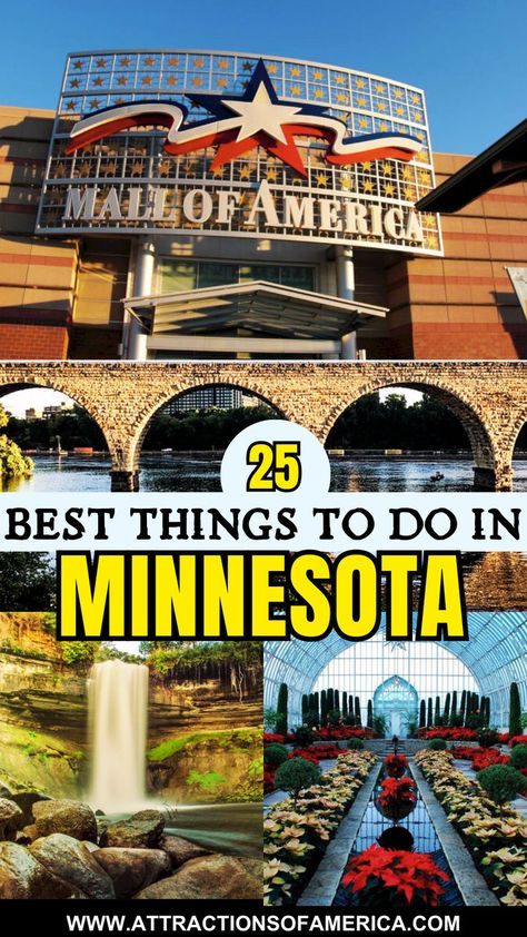 Immerse yourself in the wonders of Minnesota with must-see Attractions in Minnesota including Mall of America, Como Park Zoo, Boundary Waters & more. Check out Minnesota things to do | Places to visit in Minnesota, USA | Must-see places in Minnesota | Best Minnesota activities #thingstodoinminnesota #minnesotaattractions #minnesotaplacestogo #attractionsofamerica Ely Minnesota Summer, Places To Visit In Minnesota, Minnesota Aesthetic, Things To Do In Minnesota, Minnesota Bucket List, Bemidji Minnesota, Ely Minnesota, Bloomington Minnesota, Twin Cities Minnesota