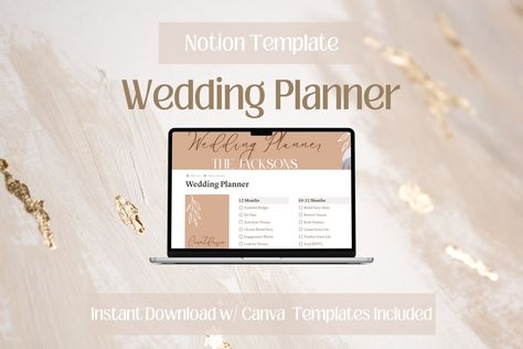 Do you love staying organized? Are you obsessed with Notion like we are? Calling all of our type A, baddie brides out there - this Notion Template is for you! Introducing our Notion Wedding Planner Template.  This digital wedding planner is a great starting point for any bride to stay organized and have all your wedding day info, all in one place! With your purchase comes access to our Canva templates that are built into our Notion template. This way you have the ability to completely personaliz Notion Wedding Planner, Digital Wedding Planner, Template Notion, Notion Template, Digital Weddings, Wedding Checklist, Canva Templates, Stay Organized, Type A