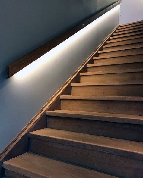 Top 60 Best Staircase Lighting Ideas - Illuminated Steps Stairs Lighting Ideas, Stair Lights Indoor, Staircase Lighting Ideas, Handrail Lighting, Stairs Lighting, Vstupná Hala, Stairway Lighting, Stair Lights, Staircase Handrail