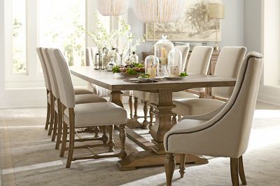 Avondale II Mediterranean Dining, Dining Inspiration, Tufted Dining Chairs, Industrial Dining, Elegant Chair, Design Consultation, Oak Dining Table, Dining Room Inspiration, Furniture Care