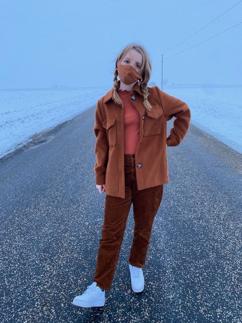 fall outfit, winter look, monochrome, burnt orange, fashion, corduroy pants, outfit inspiration, brown outfit Burnt Orange Fashion, Corduroy Pants Outfit, Brown Outfit, Winter Look, Outfit Winter, Orange Fashion, Corduroy Pants, Winter Looks, Fall Outfit