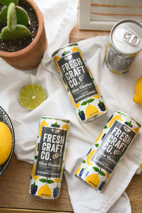 These lemon blueberry wine cocktails in a can are delicious! They aren't overly sweet and perfect for when only canned wines will do. Canned Wine Packaging, Canned Wine, Cocktails In A Can, Blueberry Wine, Canned Cocktails, Italian Products, Juice Cocktails, Wine Cupcakes, Beer Photography