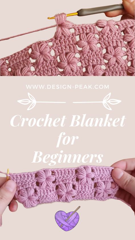 Easy Crochet Baby Blanket For Beginners Cute Crochet Blanket Stitches, Types Of Crochet Patterns, Crochet Blanket Patterns Flower, Things To Make Out Of Yarn Diy Easy, Crochet Blanket Small, Good Crochet Stitches For Blankets, Easy Stitch Crochet, Blanket Designs Ideas, Easy Simple Crochet Projects