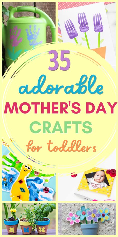 If you have toddler (or several) in your life and need precious ideas for handmade gifts for Mother’s Day, keep reading! Here are the best ideas that are age appropriate for 2-4 year olds and can easily be made in daycare, preschool, Sunday School, or at home! The sweetest ever DIY gifts for Mother's Day - crafts she'll keep forever! Lots of fingerprint, handprint, and footprint ideas! Preschool Crafts For Mother’s Day, Mother’s Day Projects For Toddlers, Mother’s Day Projects Toddler, Mother’s Day Ideas For Preschoolers, Mother’s Day Gifts For Toddlers, Toddler Diy Mothers Day Crafts, Kids Mothers Day Crafts Toddlers, Mothers Day Gifts From Daycare, Mother’s Day Diy From Toddlers