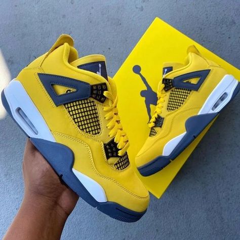 Air Jordan 4 Retro “Tour Yellow”Black Yellow Electric Mother Yellow men's sizes Air Jordan 4 Yellow, Jordan 4 Yellow, Jordan 4’s, Nike Air Jordan 4, Jordan 4s, Black Jordans, Jordan Shoes Retro, Jordan 4 Retro, Air Jordan 4