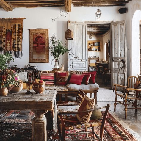 Rustic French Living Room, Mediterranean House Interior Living Room, Moroccan Modern Interior, Meditaranian Interiors Living Room, Diy Mediterranean Decor, Morrocan Decor Living Room, Mediterranean Living Room Decor, Modern Mediterranean Living Room, Mediterranean Interior Design Style