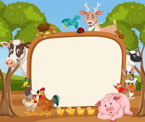 Empty banner with various wild animals i... | Premium Vector #Freepik #vector #jungle-safari #animal-frame #zoo-cartoon #zoo-background Zoo Background, Zoo Cartoon, Animal Frame, Animals In The Forest, Frame Wallpaper, Pet Frame, Photo Frame Wallpaper, Framed Wallpaper, Dora The Explorer