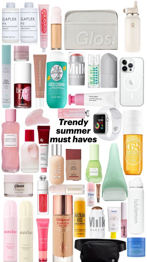 Trendy Summer Must haves! Shine Must Haves, Beauty Product Must Haves, Amazon Must Haves Makeup, Summer Makeup Must Haves, Skincare Must Haves Products, Girls Must Have Things, Sephora Makeup Must Haves, Sephora Summer Must Haves, Sephora Must Haves 2023