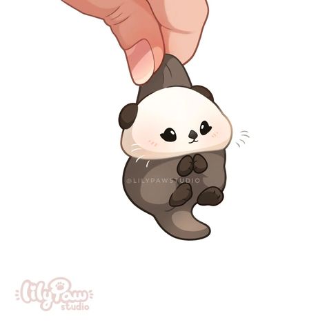 Drifting Away, Otters Cute, Koci Humor, Sea Otters, Cute Small Animals, 강아지 그림, Cute Kawaii Animals, Hold Hands, Cute Animal Drawings Kawaii