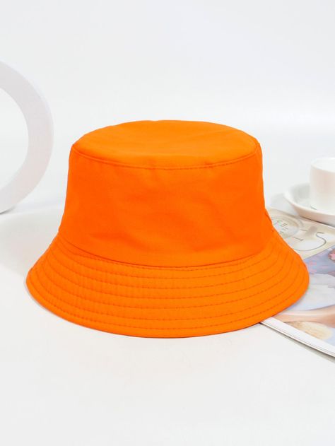 Orange  Collar  Polyester  Bucket Hat Embellished   Kids Accessories Orange Bucket Hat, Orange Baby, Kids Hats, Kids Accessories, Sun Protection, Daily Life, Bucket Hat, Vision Board