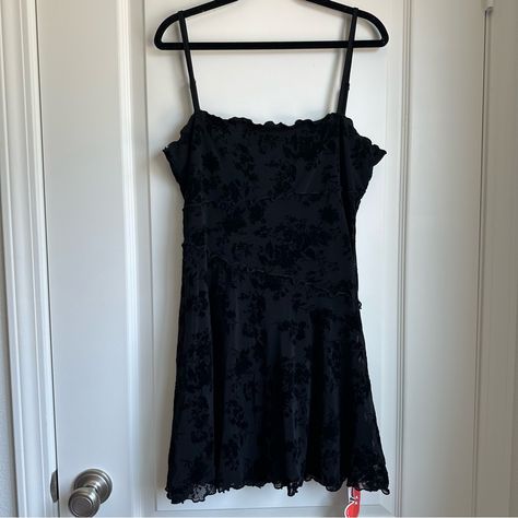 The Exposure Is Always Weird With Black Items, But This Dress Has Really A Pretty Floral Pattern. The Material Is Sort Of Velvety On The Floral Details. New With Tags! All Orders Ship Next Business Day! Cider Dresses, Black Items, Cell Phone Holster, Walker Boots, Pajama Shirt, Fit N Flare Dress, Floral Mini Dress, Rain And Snow Boots, Fit & Flare