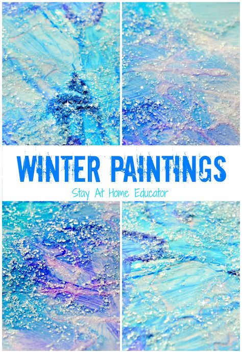 'Tis the season for winter themes in preschool, and these mixed medium winter paintings by Stay At Home Educator are perfect for young toddlers as well as older preschoolers and kindergartners. Winter Crafts Not Christmas, Snowball Art Preschool, Winter Painting Preschool, Snow Art Toddlers, Winter Snow Crafts Preschool, Snow Art For Preschoolers, Preschool Winter Experiments, Snow Curriculum Preschool, December Art Preschool
