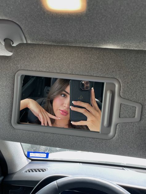 Car mirror pic aesthetic selfie glossy lips Car Mirror Pics Aesthetic, Car Aesthetic Picture, Pictures In Car Aesthetic, Car Outfit Pics Selfie, Aesthetic Car Mirror Selfie, Selfie In Car Aesthetic, Selfie Poses Car, Inside Car Selfie Poses, Pics Inside Car