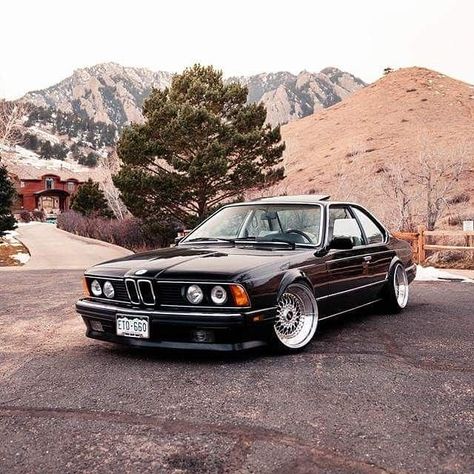 BMW E24 6 series black  #cars #car #bmw #e24 #expocar #ride #drive #envywear #driver #sportscar #vehicle #vehicles #street #road #freeway… Bmw E30 Black, Mpower Bmw, Bmw 635 Csi, Bmw Old, Bmw 635, Bmw E24, Bmw Vintage, Bmw E9, Chip Foose