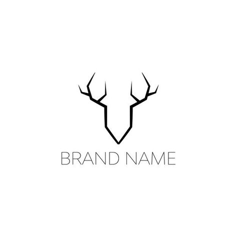 Elk Logo, Deer Design Logo, Deer Logo Design, Antler Drawing, Geometric Deer Head, Logo Deer, Sheep Logo, Deer Logo, Geometric Deer