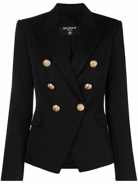 Double Blazer, Balmain Jacket, Balmain Blazer, Balmain Clothing, Look Blazer, Power Dressing, Blazer Designs, Fitted Blazer, Double Breasted Blazer