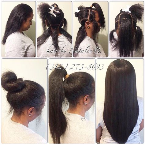 No humps...no lumps...no bumps!!!! Most natural-looking Sew-In Hair Weaves! ***VERSATILE SEW-IN HAIR WEAVES by Natalie B. (312) 273-8693.  Follow me for more pics! IG: @iamhairbynatalieb FB: Hair by Natalie B. Sew Ins, Hair Extensions Care, Versatile Sew In, Hair Extension Care, Sew In Hairstyles, Haute Hair, Braided Ponytail Hairstyles, Pelo Afro, Crochet Braids Hairstyles