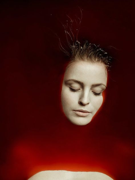 Bath Water Photography, Bathtub Portrait Photography, Wrath Photography, Rebirth Aesthetic, Bath Portrait, Zhang Jingna, Bath Photoshoot, Red Bath, Blood In Water