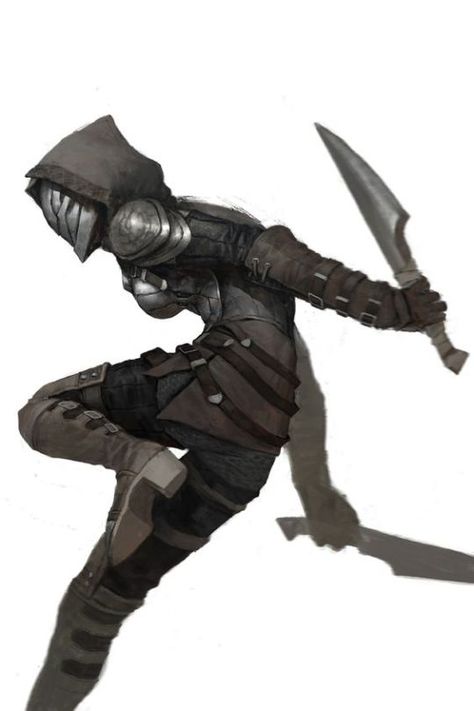 `` Dnd Aesthetic Pfp, Rouge Art Dnd, Stealth Armor Dnd, Character Design Dystopian, Dnd Rouge Outfits Inspiration, Assasin Poses Drawing Reference, Kusarigama Drawing Reference, Warmonger For Honor Art, Cloaked Figure Fantasy Art