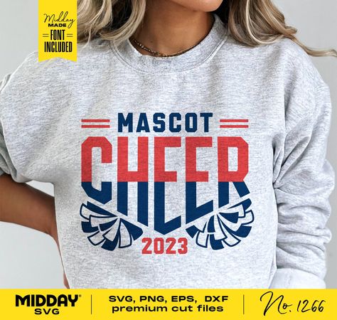 Cheer Mascot Ideas, Cheer Camp Shirts, Cheer Team Shirts, Team Template, Live Text, Cheer Spirit, Cheerleading Shirts, Cheer Tshirts, Cheer Camp