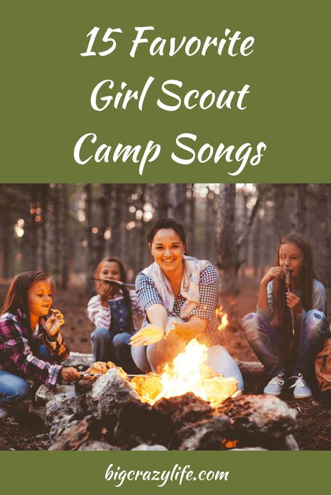 Girl Scout Camping Ideas, Camping Songs For Kids, Camp Songs For Kids, Summer Camp Songs, Campfire Songs For Kids, Girl Scout Camping Activities, Girl Scout Camp Songs, Daisy Activities, Scouts Camping