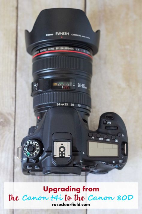 Upgrading from the Canon t4i to the Canon 80D | http://www.roseclearfield.com Canon Camera Accessories, Canon Camera Tips, Camera Hand Strap, Camera Basics, Camera Tips And Tricks, Photography Hacks, Camera Frame, Canon 80d, Dslr Photography Tips