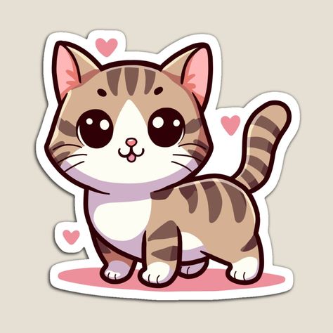 Get my art printed on awesome products. Support me at Redbubble #RBandME: https://www.redbubble.com/i/magnet/Cute-little-tabby-cat-by-Septumpler/154845218.TBCTK?asc=u Cute Animals Stickers Printable, Cute Kawaii Cat Drawings, Cute Stickers Ideas, Stickers Gatos, Kawaii Printable Stickers, Cute Stickers Printable, Gatos Cute, Gato Cute, Cute Animal Stickers