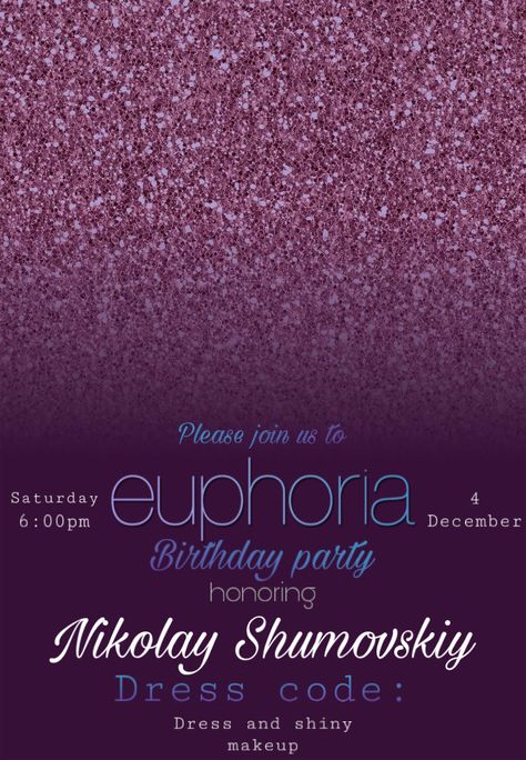 Euphoria Birthday Party Invitations, Euphoria Invitation Ideas, Euphoria Birthday Invitations, Euphoria Party Invitation, Euphoria Invitation, Party Invitations Aesthetic, Euphoria Bday Party, Euforia Party, December Birthday Parties