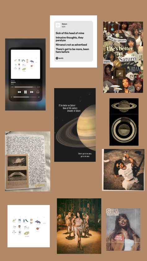 Saturn 🪐 By Sza Lifes Better On Saturn Wallpaper Sza, Sza Aesthetic Wallpaper Saturn, Saturn Sza Aesthetic, Sza Saturn Pics, Saturn Sza Wallpapers, Saturn By Sza, Beige Layout, Wallpaper Preppy, Sza Singer