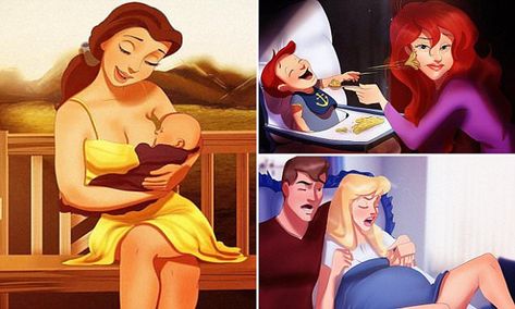 Disney Princess Pregnant, Disney Art Style, Princess Illustration, Pregnant Princess, Princesas Disney Anime, Disney Princess Babies, Image Princesse Disney, All Disney Princesses, Disney Princesses And Princes