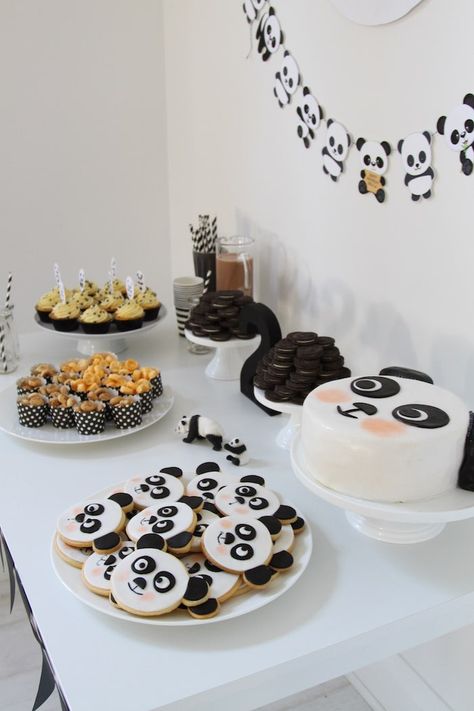 Panda Bear themed birthday party via Kara's Party Ideas | KarasPartyIdeas.com (21) Panda Birthday Party Ideas, Bolo Panda, Panda Baby Showers, Panda Birthday Party, Panda Cakes, Panda Birthday, Panda Party, Bear Birthday Party, Bear Birthday