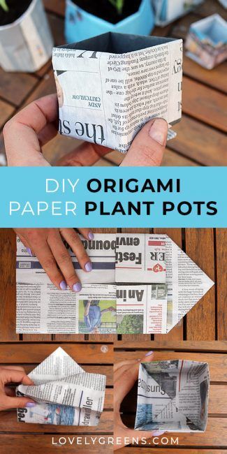 Two ways that you can make newspaper plant pots. One method gives you round pots in less than 30-seconds and the other makes square origami plant pots. Use either for starting seeds, or growing small plants in. Full instructional video included #lovelygreens #diygarden #gardeningtips Newspaper Pots Seed Starting, Newspaper Pots, Origami Plant, Paper Plant Pots, Seed Starting Containers, Square Origami, Starting Seeds, Seedling Pots, Paper Pot